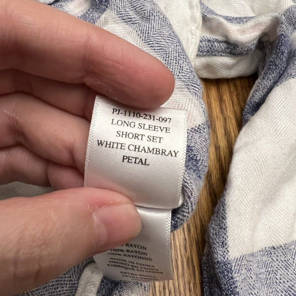 Rails Chambray Long Sleeve Cropped Button Down Xs - image 5